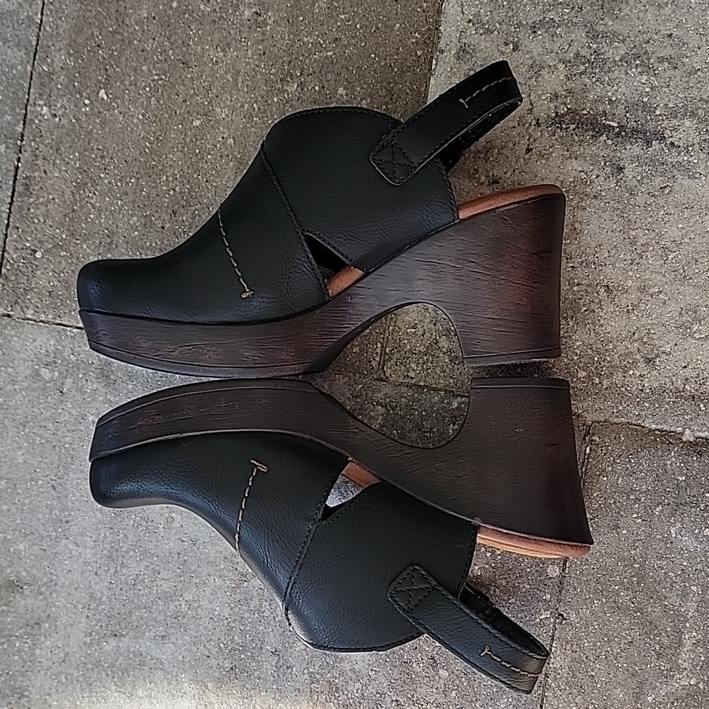 BOC Ceclia Black Heeled Clogs Sz 8 - Picture 8 of 14